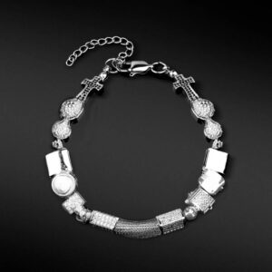 Kentious Skull Bling Metal Bracelet